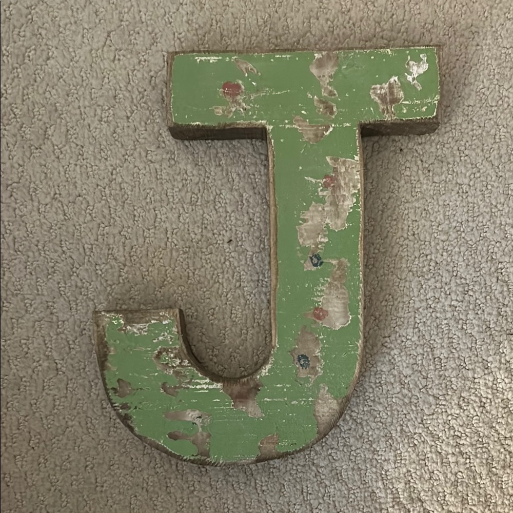 Rustic Green Wooden Letter Wall Decor